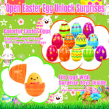 OCTERIC 120Pcs Easter Eggs Bulk, 2.3" Fillable Printed Colorful Plastic Easter Eggs Empty for Easter Hunt, Easter Basket Stuffers, Party Favor
