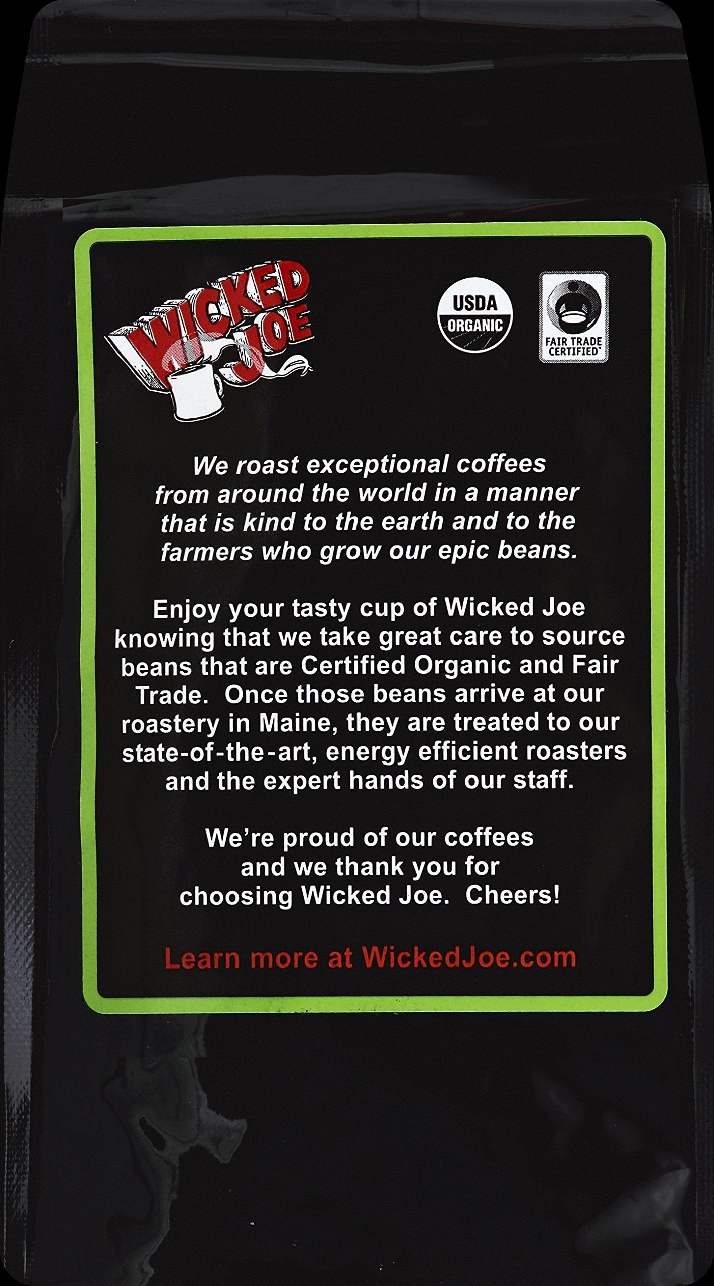 Wicked Joe Organic Coffee Breakfast Blend Whole Bean, 12 Ounce