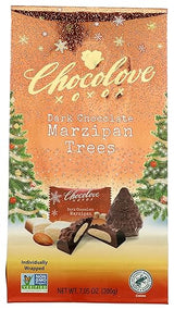 Chocolove Dark Chocolate Marzipan Tree Shaped Bites, 7.05 OZ