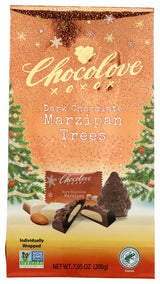 Chocolove Dark Chocolate Marzipan Tree Shaped Bites, 7.05 OZ