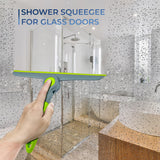 DSV Standard 10" Heavy Duty Green, Grey Window Cleaning Squeegee, Handheld Squeegee for Glass Doors, Windows, Car Windshields & More