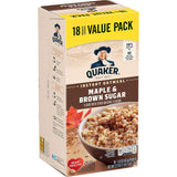 Quaker Instant Oatmeal, Maple and Brown Sugar, 18 Count