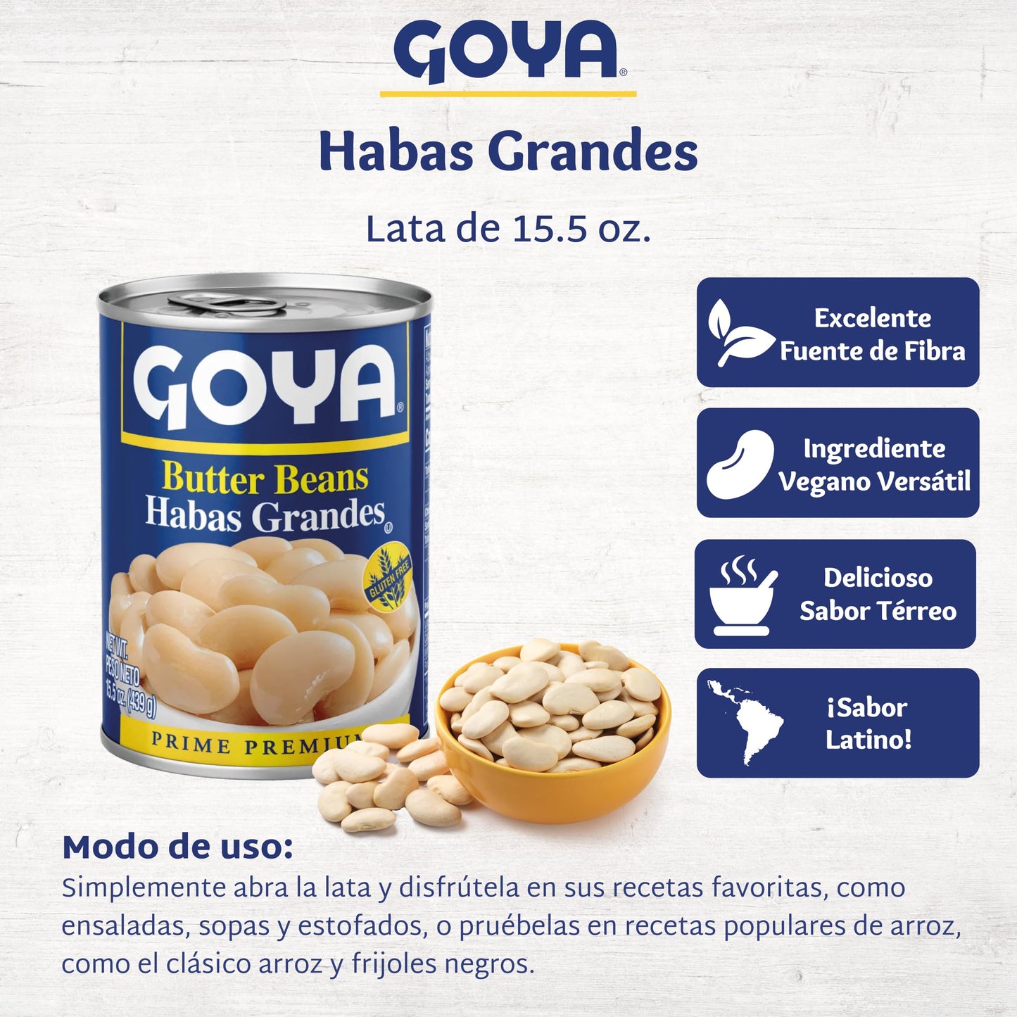 Goya Butter Beans Canned, Creamy and Flavourful Lima, Pantry Staple, Pack of 2 (15.5 oz Cans)