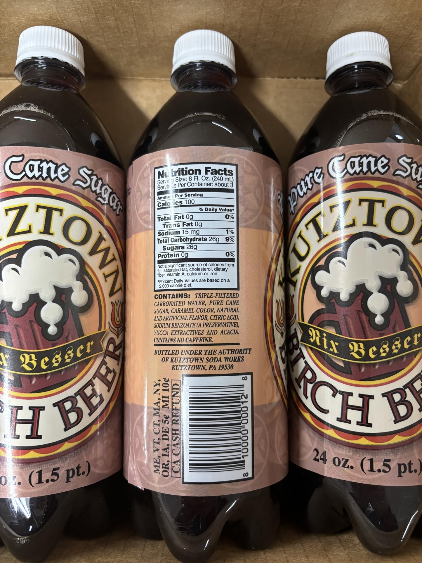 AmishTastes Kutztown "Nix Besser" Birch Beer, Famous Amish Drink, 24 Oz. (Pack of 4)