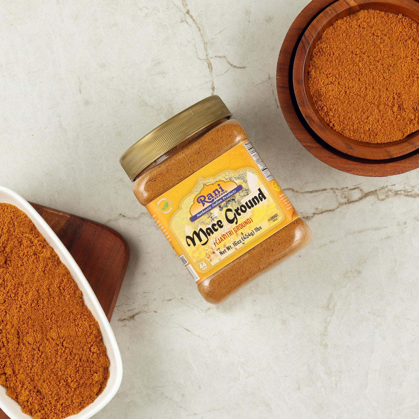 Rani Mace Ground (Javathri) Powder, Spice 16oz (1lb) 454g PET Jar ~ All Natural | Vegan | Gluten Friendly | NON-GMO | Kosher | Indian Origin