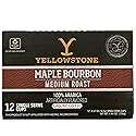 Yellowstone Maple Bourbon Medium Roast Coffee, Single Serve Recyclable Pods/Cups, 100% Arabica Beans, 12 Count