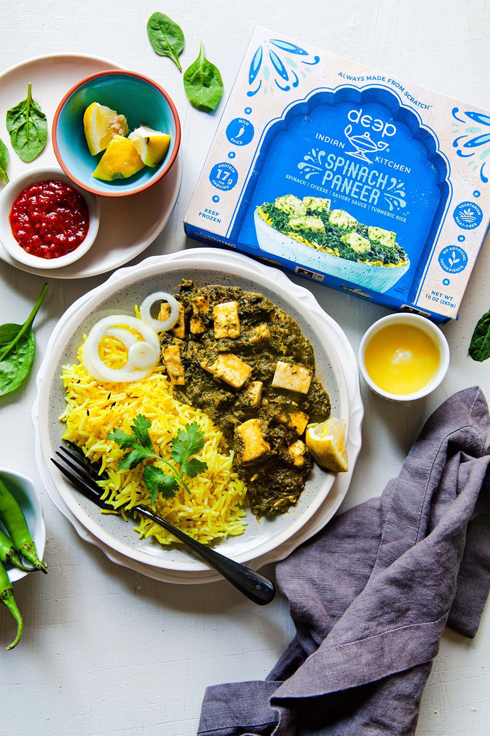 Deep Indian Kitchen, Palak Paneer, 10oz (Frozen)