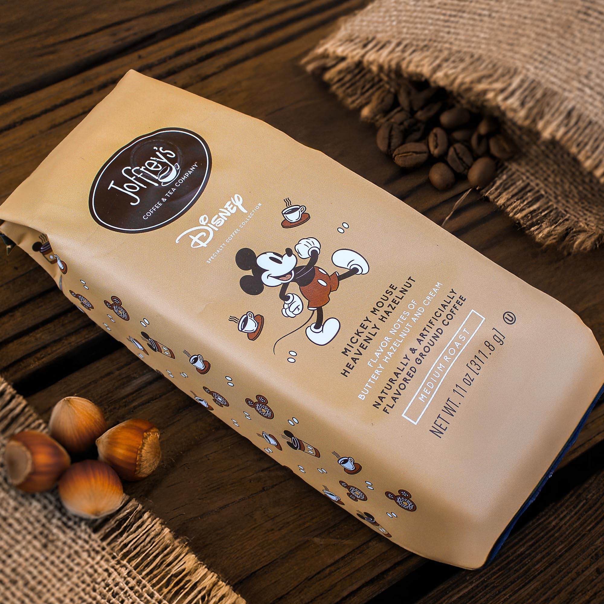 Joffrey’s Coffee - Disney Mickey Mouse Heavenly Hazelnut | Buttery Hazelnut and Cream (Ground, 11oz)