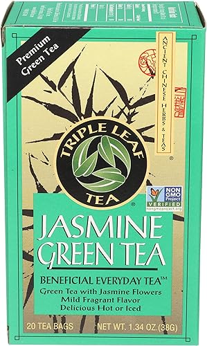 Triple Leaf Jasmine Green Tea - 20 bags per pack - 6 packs per case.