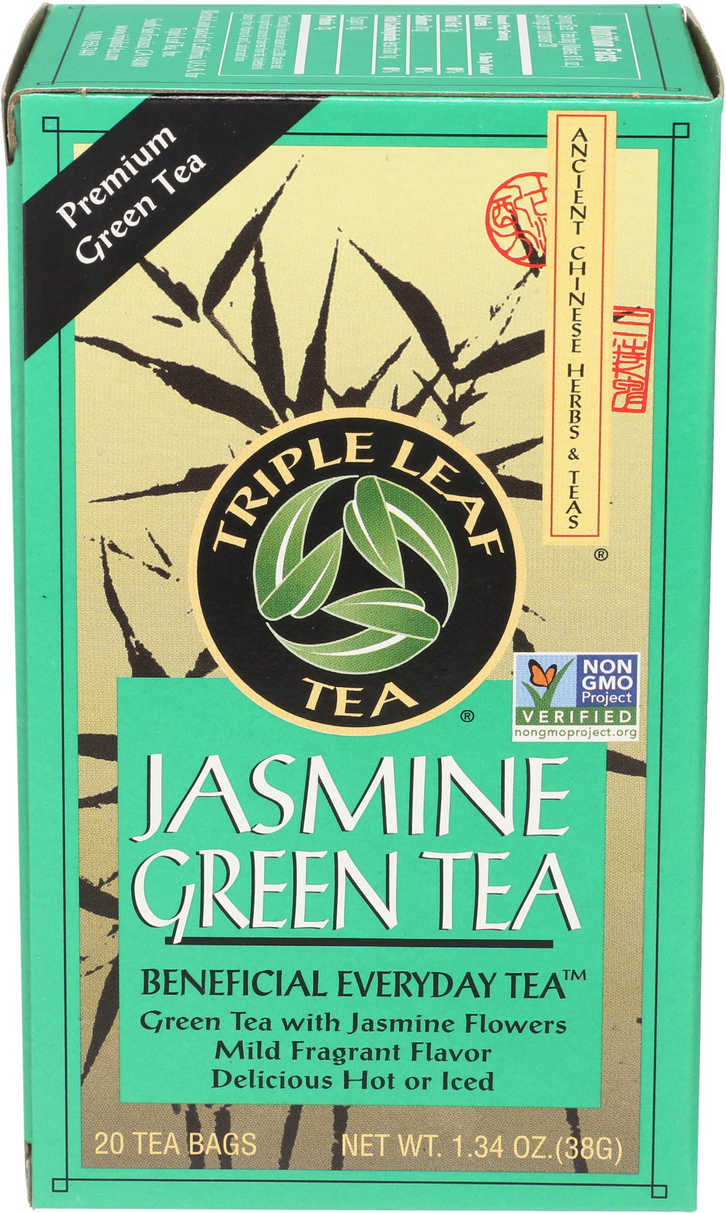Triple Leaf Jasmine Green Tea - 20 bags per pack - 6 packs per case.