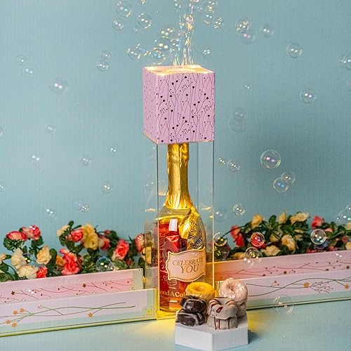 Floral Bubble Surprise Gift Box by Send A Cake- Ready to Gift, No Assembly Required with 8 Mini Cake Donuts - Gift for Women, Men, Sister, Mom, Dad
