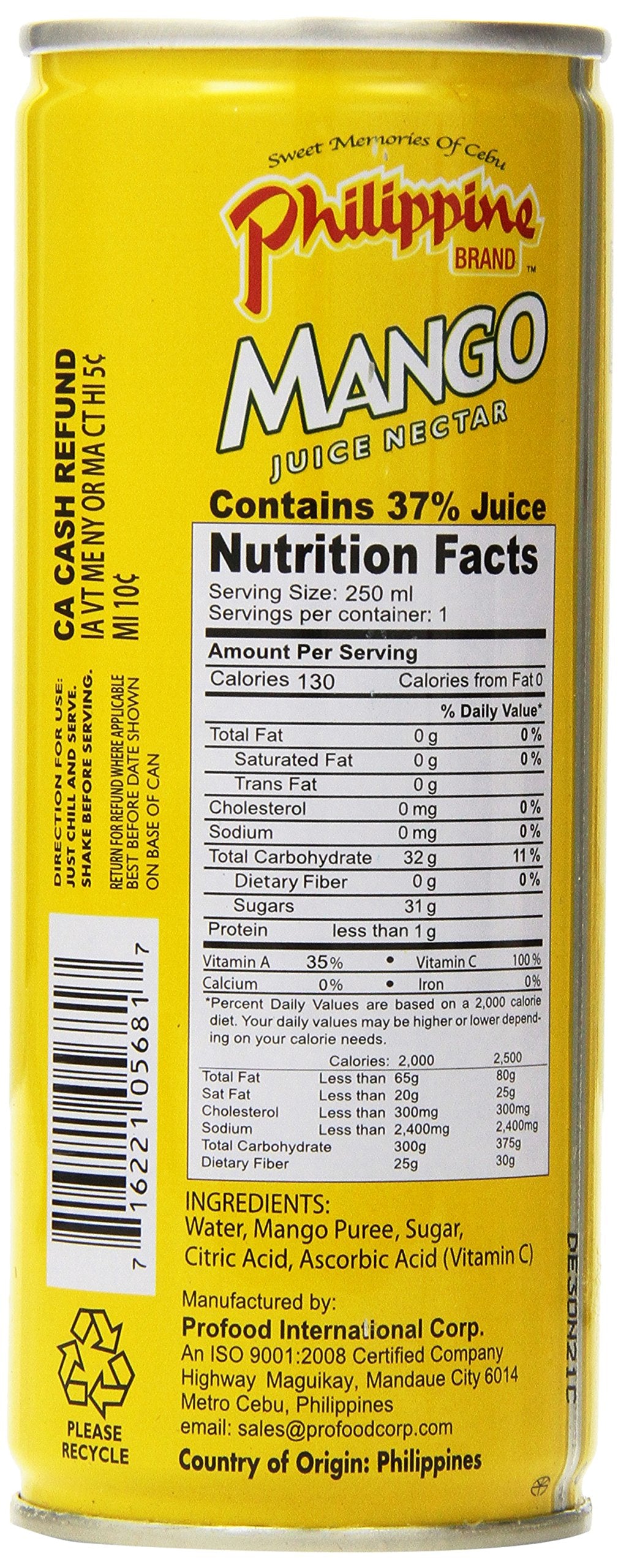 Mango Juice Nectar - 8.4fl Oz (Pack of 6)