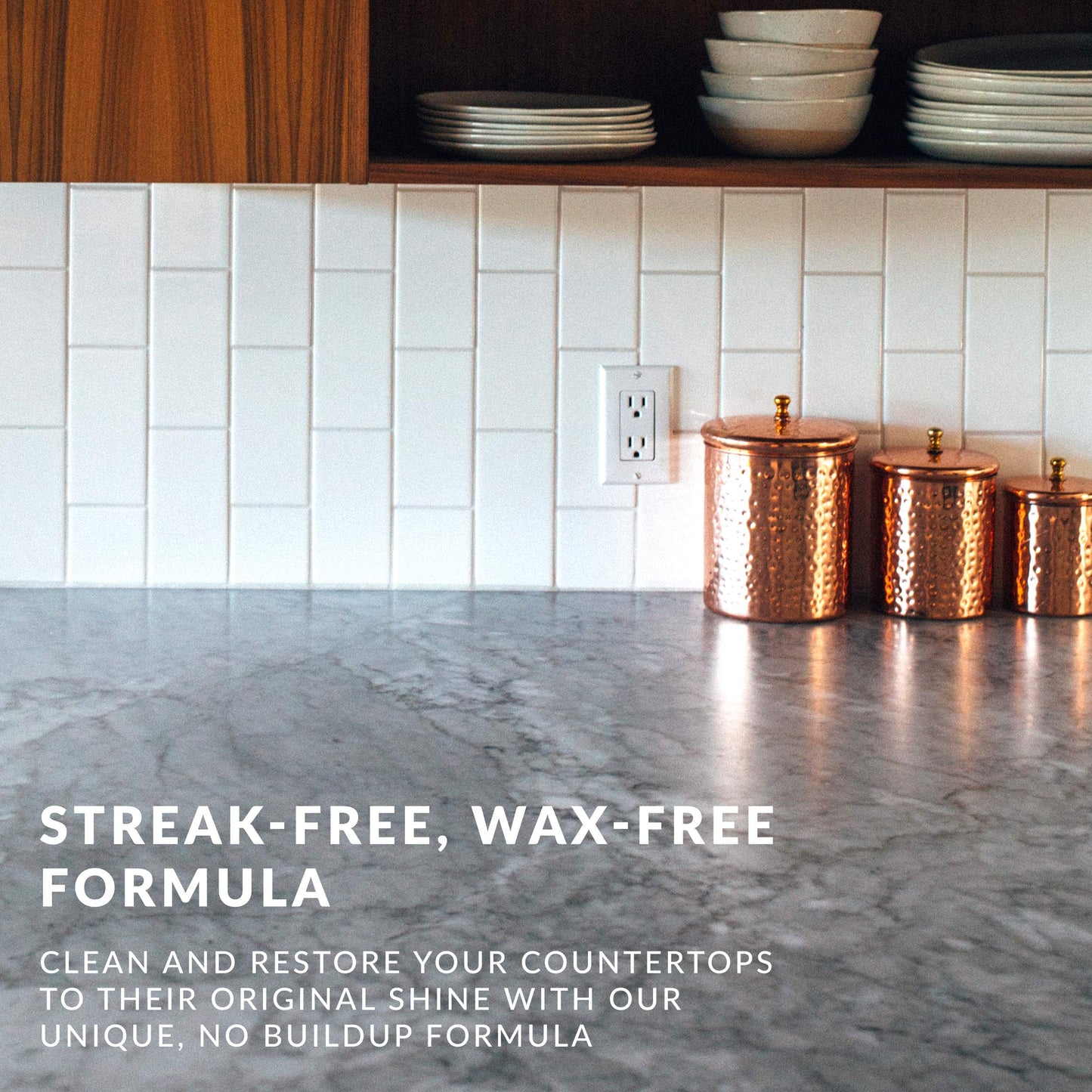 HOPE'S Countertop Restoration Polish, Streak-Free Kitchen Counter Cleaner, No Buildup on Countertops, Quartz, Marble, Corian, Composite, and Granite