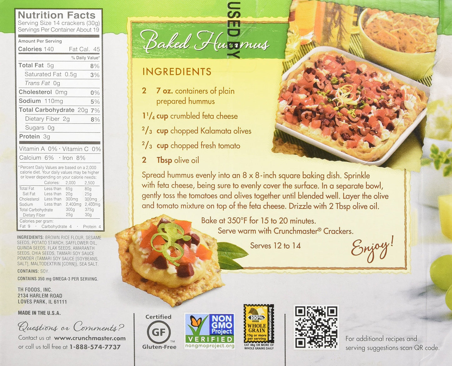 Crunch Master Crunchmaster Multi Grain Baked Crackers 5 Seed Multigrain (Net Wt 20 Ounce ),, ()
