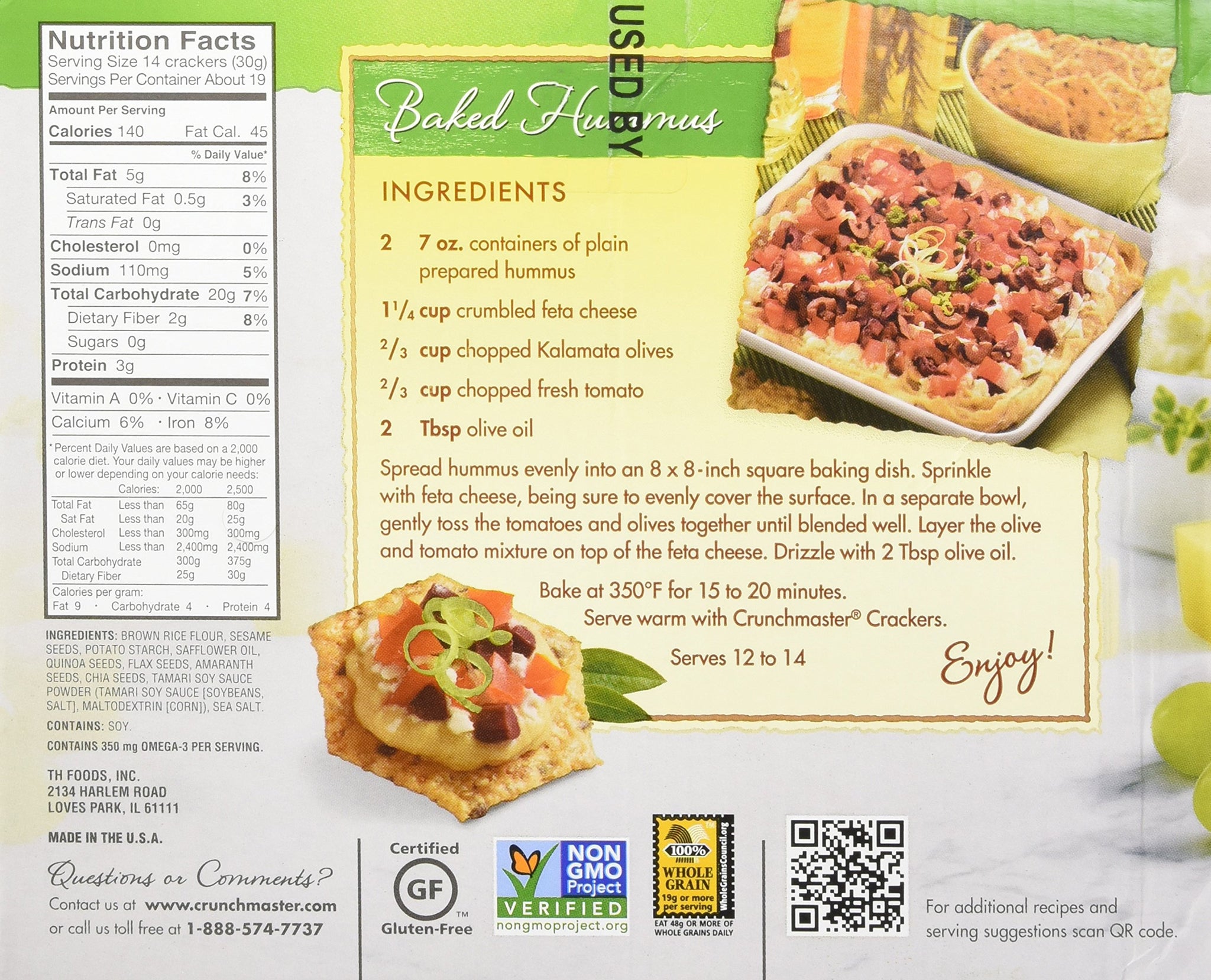 Crunch Master Crunchmaster Multi Grain Baked Crackers 5 Seed Multigrain (Net Wt 20 Ounce ),, ()