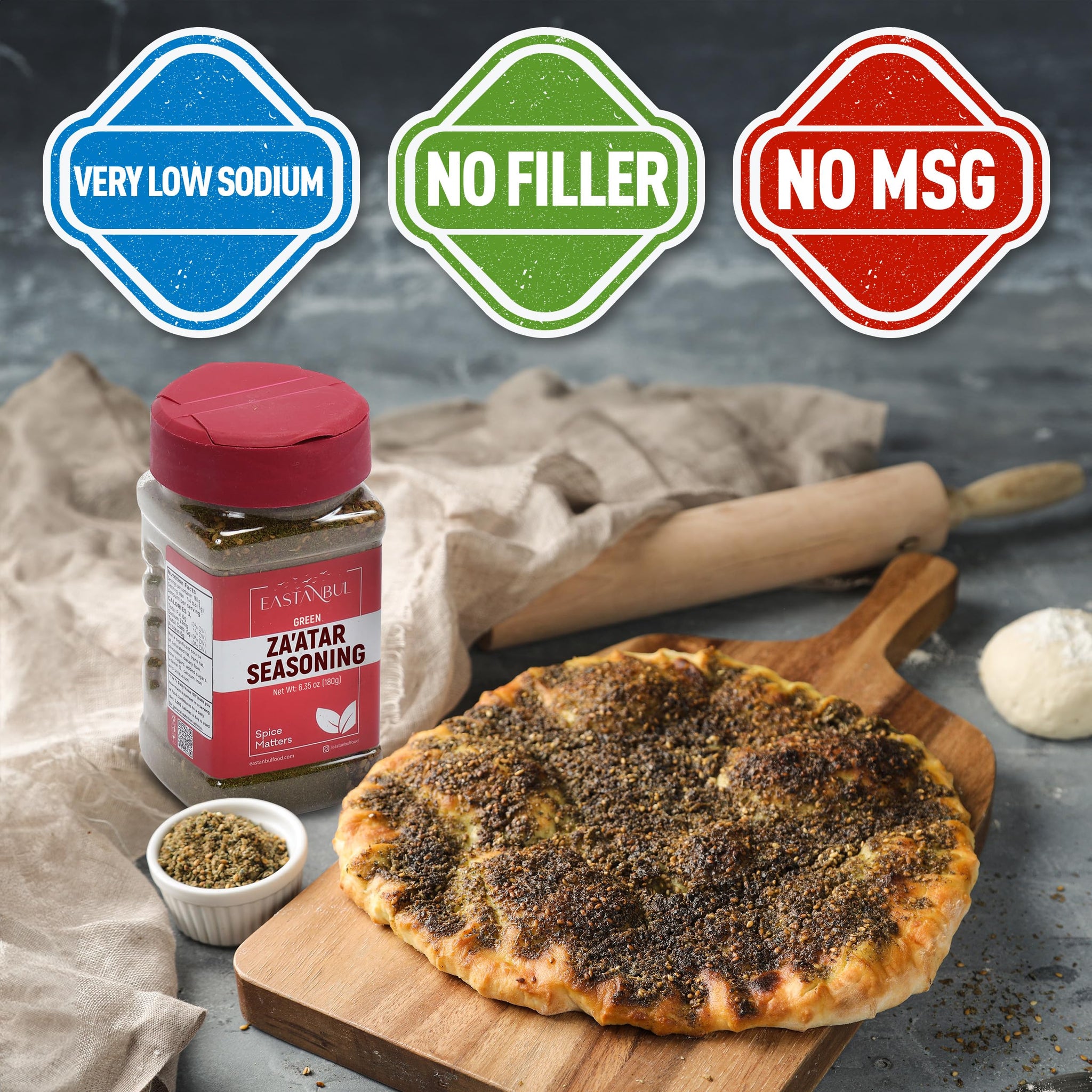 Eastanbul Zaatar Seasoning, 6.35oz, Real Za'atar,%100 Natural, Zaatar Spice from Middle Eastern Spices, Perfect for Mediterranean Seasoning Blends