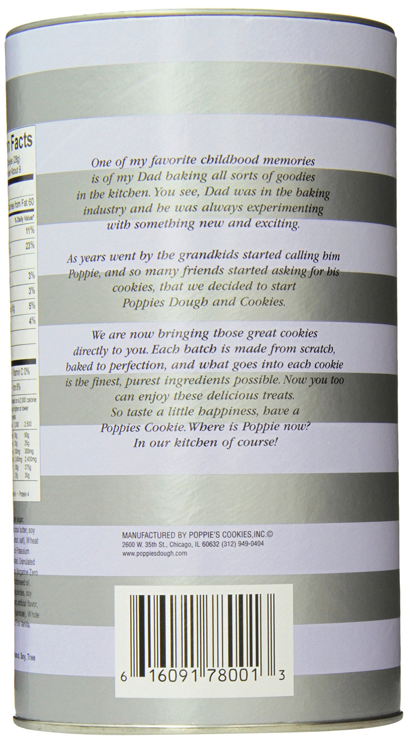 Poppie's Cookies Chocolate Chunk, 8-Ounce Canisters (Pack of 4)