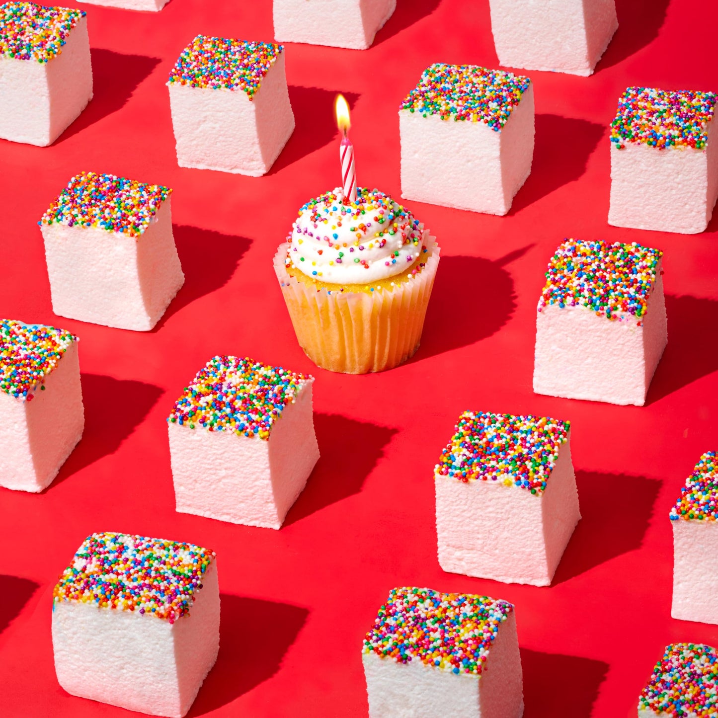 The Marshmallow Shop Birthday Cake Gourmet Marshmallows (6 Count) - Handcrafted Cake Batter Marshmallows with Sprinkles, Artisanal Candy Treat