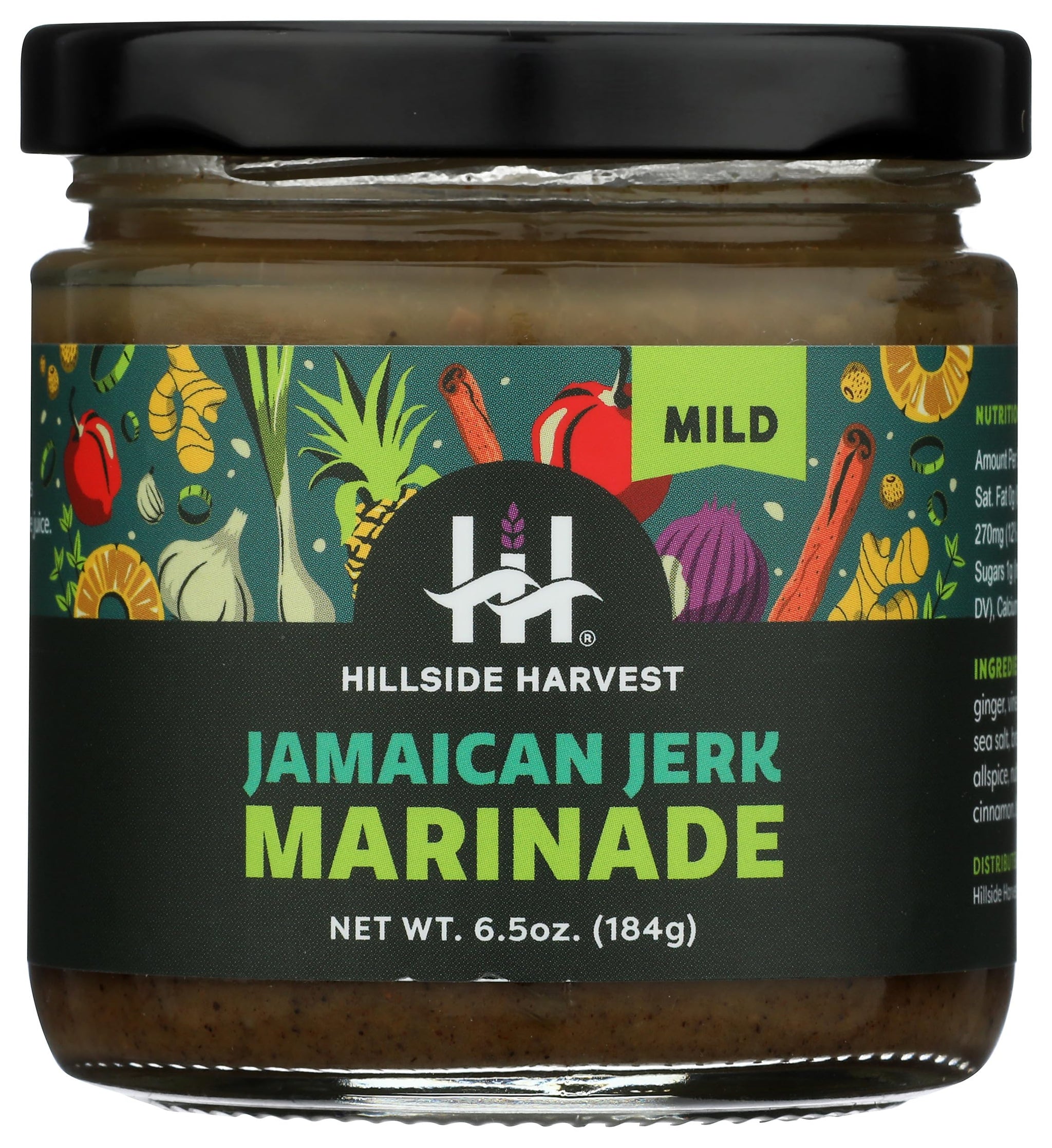 Hillside Harvest - Jamaican Jerk Marinade, Gourmet, Handcrafted, Spice and Sweet Citrus with Allspice, Black Pepper & Cinnamon, Mild Heat Level, 6.5