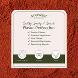 Starwest Botanicals Paprika Powder Organic - Dried Seasoning Spice for Cooking, Use for Chili, Potato Salad, Curry, Sauces, & More, Sweet & Smoky