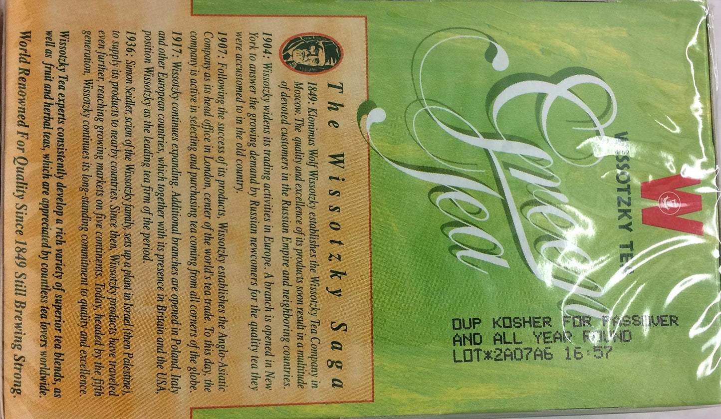 Wissotzky Tea Green Tea With Citrus Fruits 1.06 Oz. Pack Of 3.