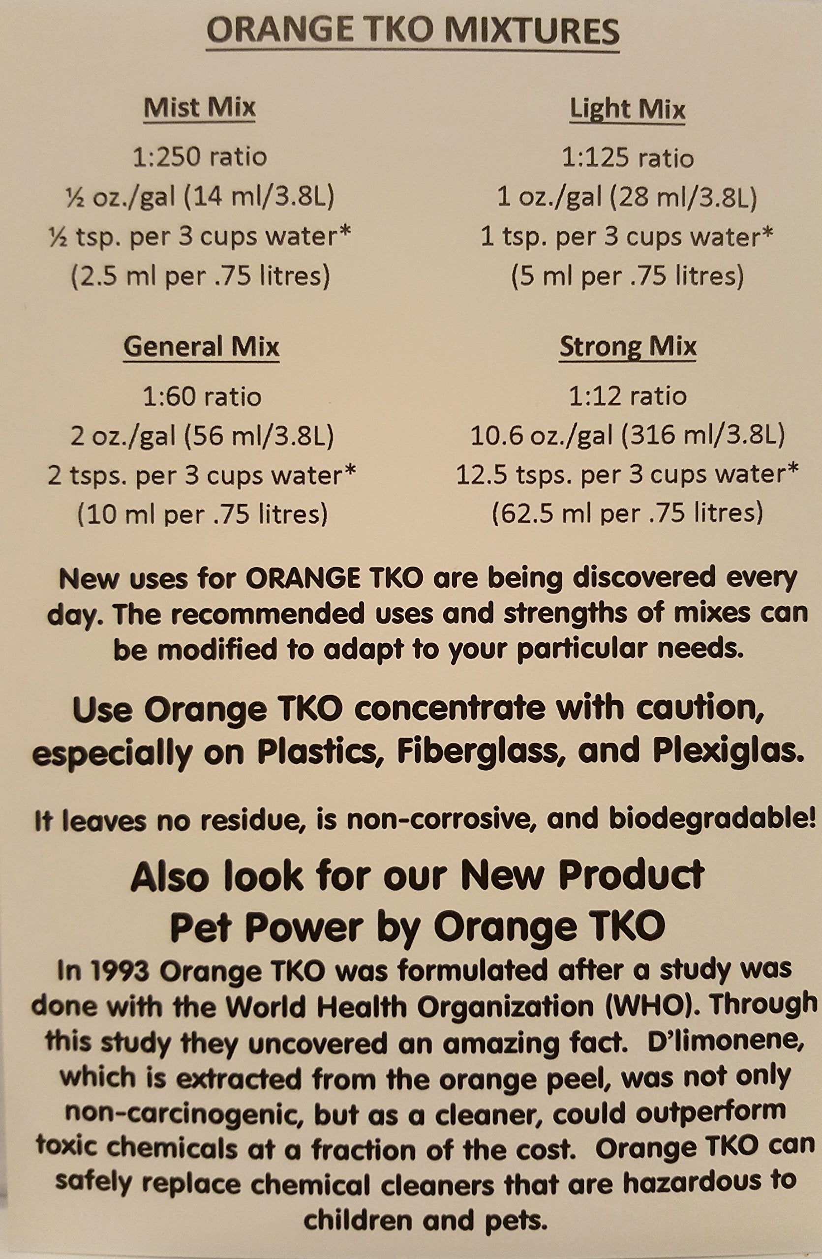 Organic Orange TKO Pet Power Concentrated Multi-Purpose Citrus Cleaner, Deodorizer, Stain Remover (8oz)