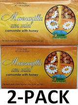 Manzanilla Té Con Miel. 25 Tea Bags. Camomile Tea with Honey. 2-PACK (50 Tea bags Total) (50 Bolsas)