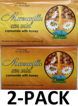 Manzanilla Té Con Miel. 25 Tea Bags. Camomile Tea with Honey. 2-PACK (50 Tea bags Total) (50 Bolsas)
