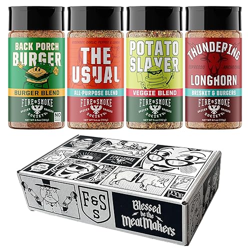 Fire & Smoke Society Burger & Fries Seasoning Variety Pack | BBQ Rubs and Seasonings for Smoking and Grilling | Father's Day Gifts for Dad, Grilling