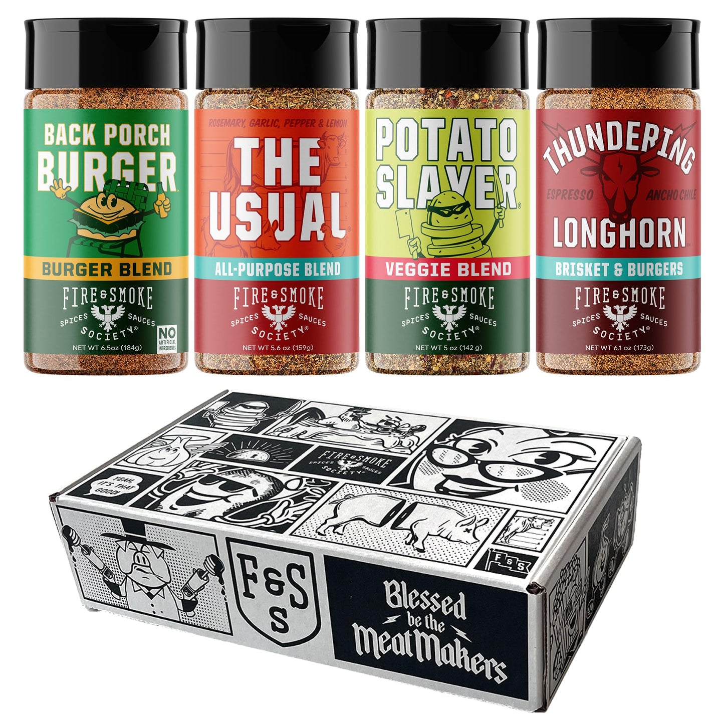 Fire & Smoke Society Burger & Fries Seasoning Variety Pack | BBQ Rubs and Seasonings for Smoking and Grilling | Father's Day Gifts for Dad, Grilling