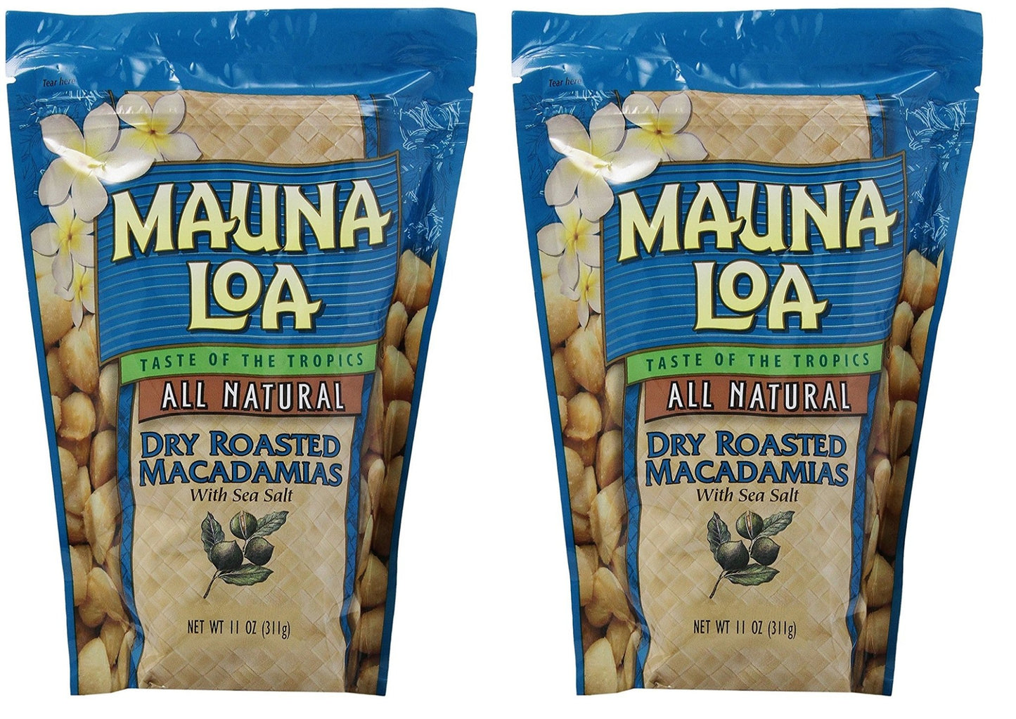 Mauna Loa Macadamias, mUpafK 2 Pack (Dry Roasted with Sea Salt)