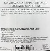 A.C. Legg, Inc. Cracked Pepper Smoked Sausage Seasoning with Cure Packet, 17.25 oz, Seasons up to 25 lbs, For Pork, Beef & Wild Game
