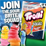 Trolli Sour Brite Squad Gummy Candy, Sour Gummy Worms Summer Candy, Resealable Bag, 12.3 oz