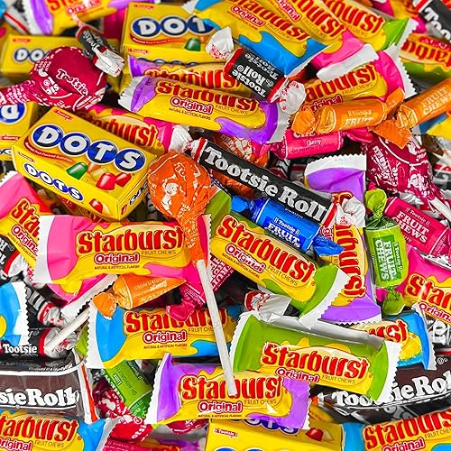 American Classic 1.5 lb Candy Mix Starburst, Tootsie Roll, Dots, Fruit Chews, Tootsie Pops Individually Wrapped Variety Pack for Holidays, Office