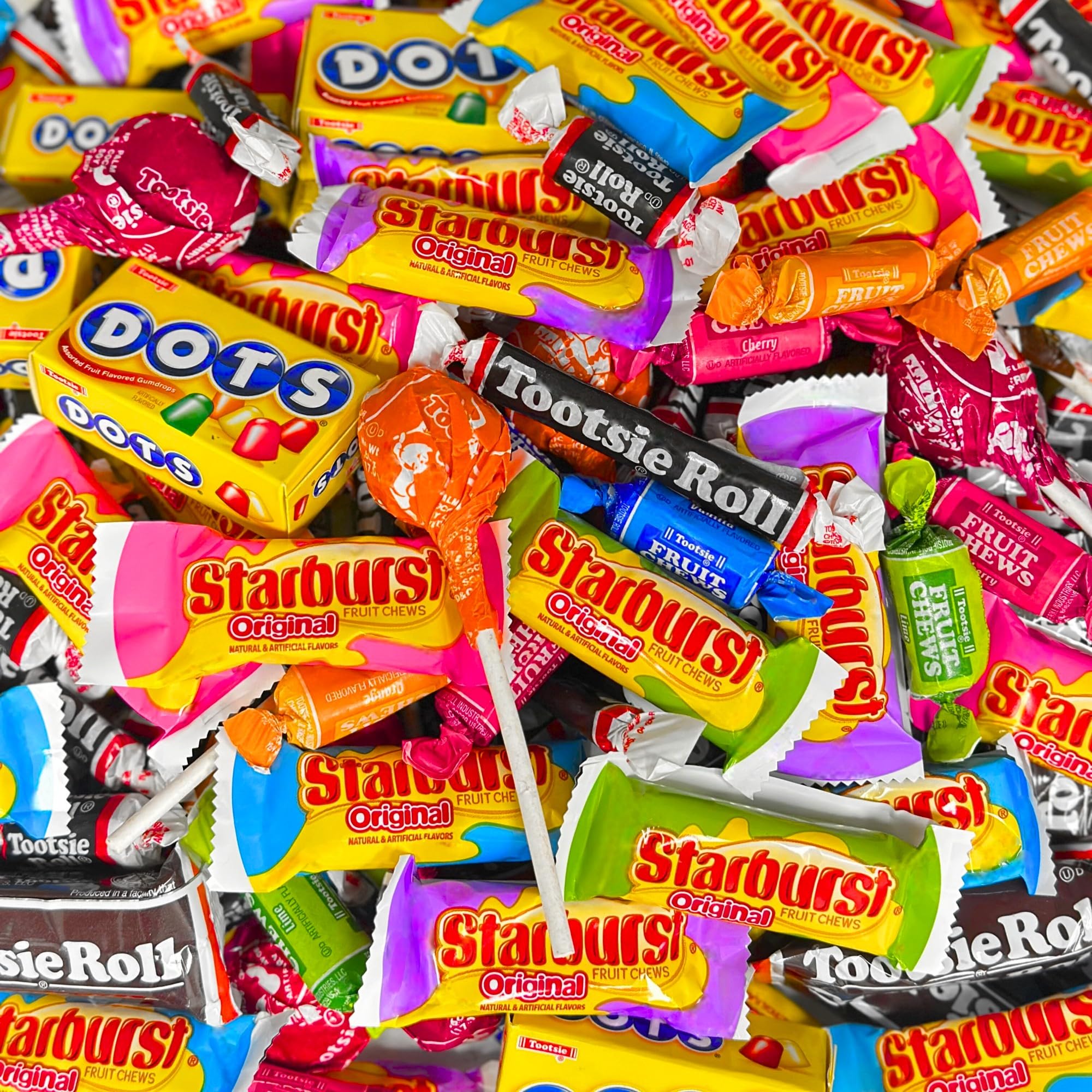 American Classic 1.5 lb Candy Mix Starburst, Tootsie Roll, Dots, Fruit Chews, Tootsie Pops Individually Wrapped Variety Pack for Holidays, Office