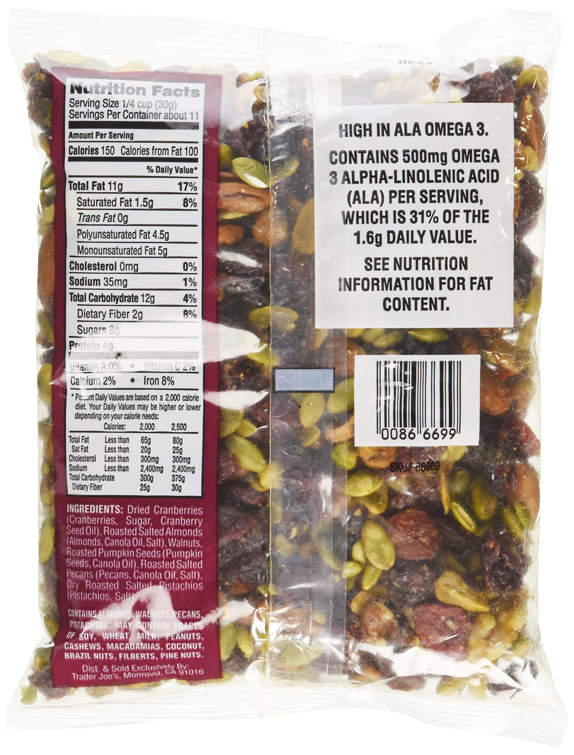 Trader Joe's Omega Trek Mix with Fortified Cranberries (12 oz)