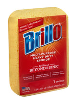 Brillo Multi-Purpose Heavy Duty Household Sponge, Strong, Long Lasting (Multi-Purpose Heavy Duty, 1 Count (Pack of 1))