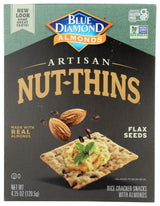 Blue Diamond Almond Artisan Nut Thins Cracker Crisps, Flax Seeds, 4.25 Ounce