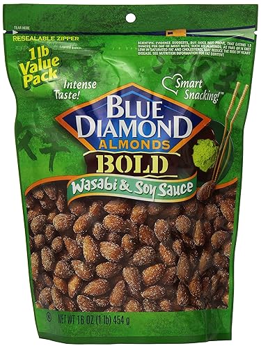 Blue Diamond Almonds Bold Wasabi & Soy Sauce, Value Pack, 16-Ounce (Pack of 3)