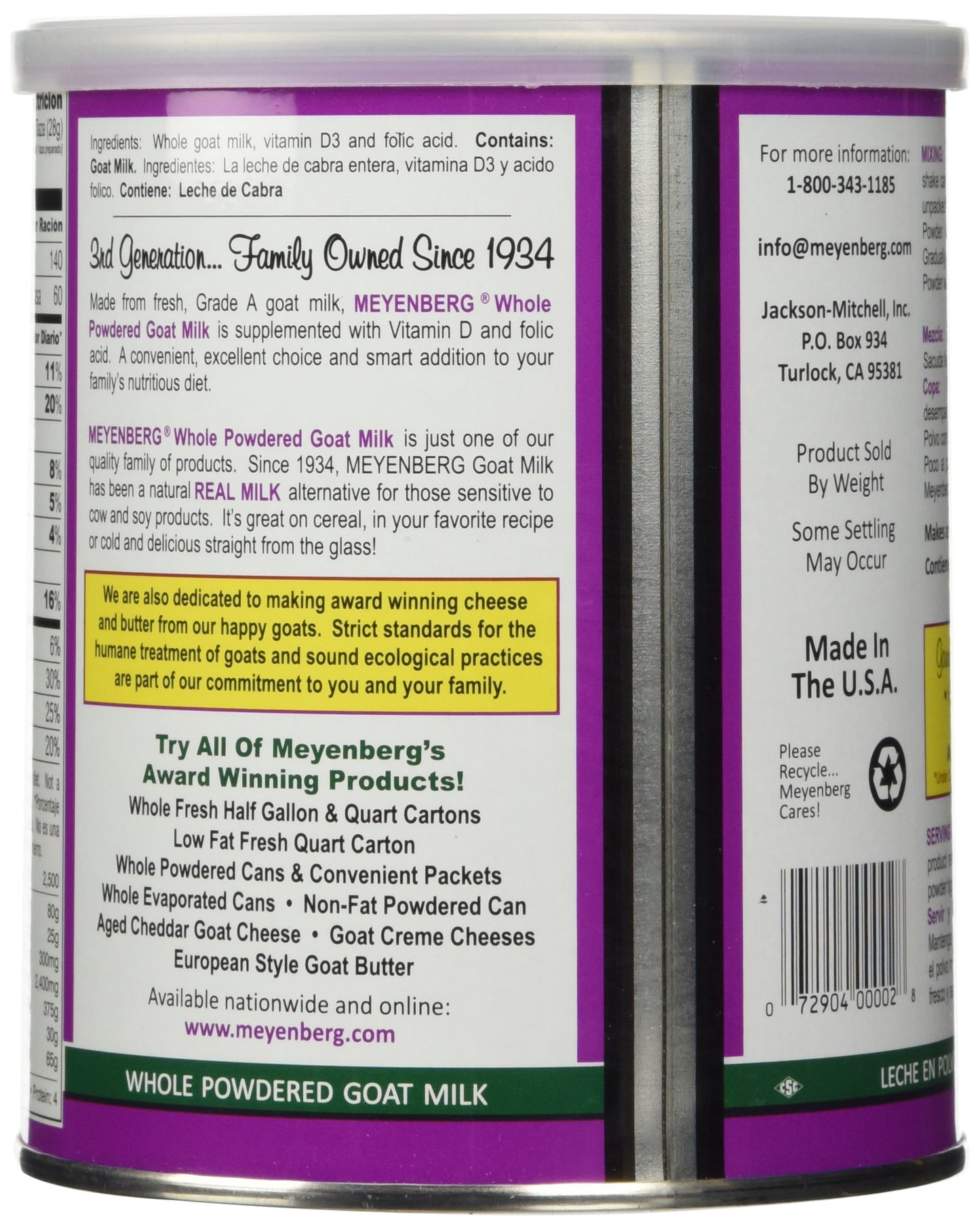 Meyenberg - Meyenberg Goat Milk (Powdered), 12 oz powder (Pack of 2)