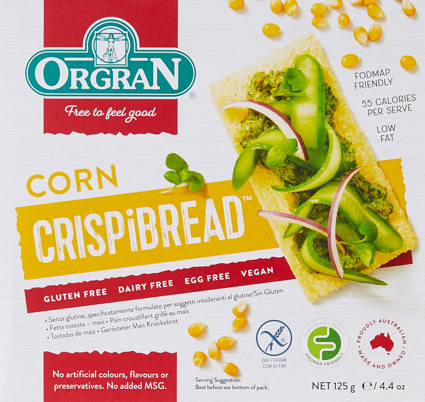 Orgran Gluten Free Toasted Corn Crispibread - 4.4 oz