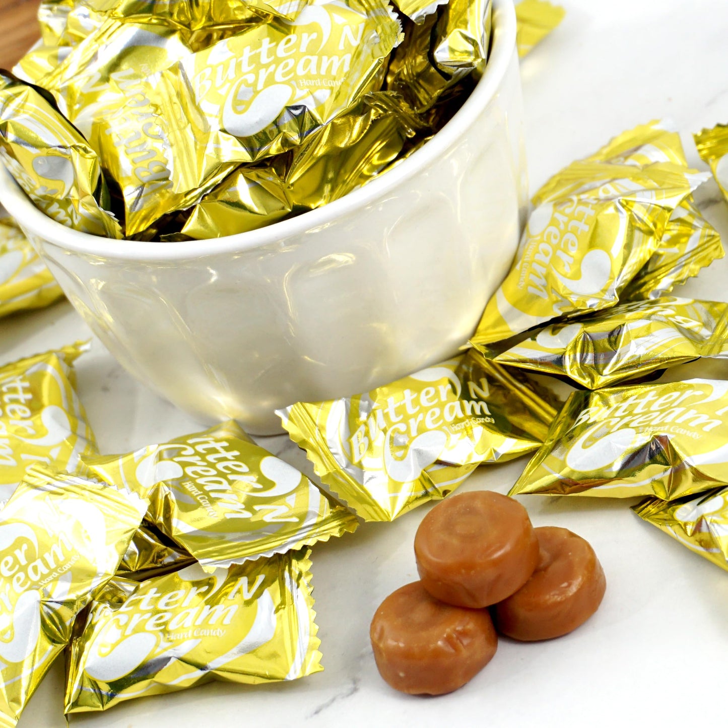 Butter Toffee, 2 Pound Bulk Candy (Approx. 150 pcs.), Butter Cream Toffee Candy, Old Fashion Hard Candies Individually Wrapped