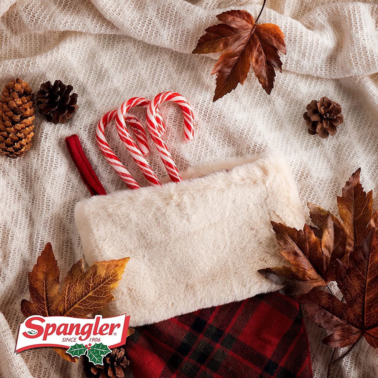 Spangler Red and White Christmas Candy Canes - Classic Christmas Treats, Natural Peppermint Sticks, Candy Canes Bulk, Individually Wrapped, Regular