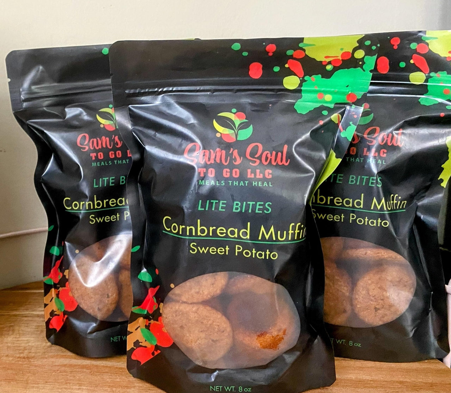 Sam's Soul to Go Lite Bites: Sweet Potato Cornbread Muffins 12ct|Vegan|Farm Fresh|Homemade Snack|Organic|Healthy Eats
