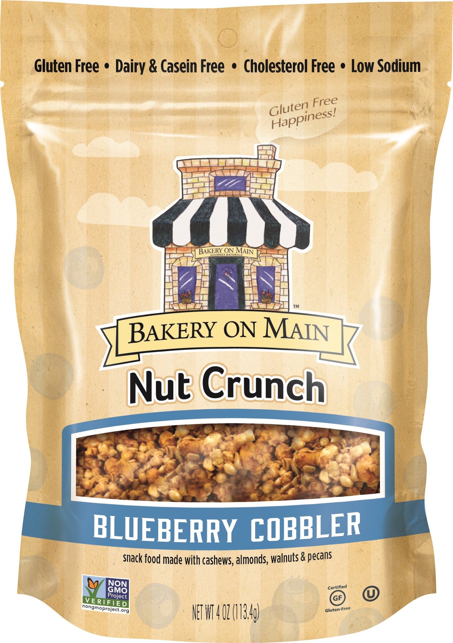Bakery On Main Gluten-Free, Non-GMO Nut Crunch Snack, Blueberry Cobbler, 4 Ounce (3 Count)