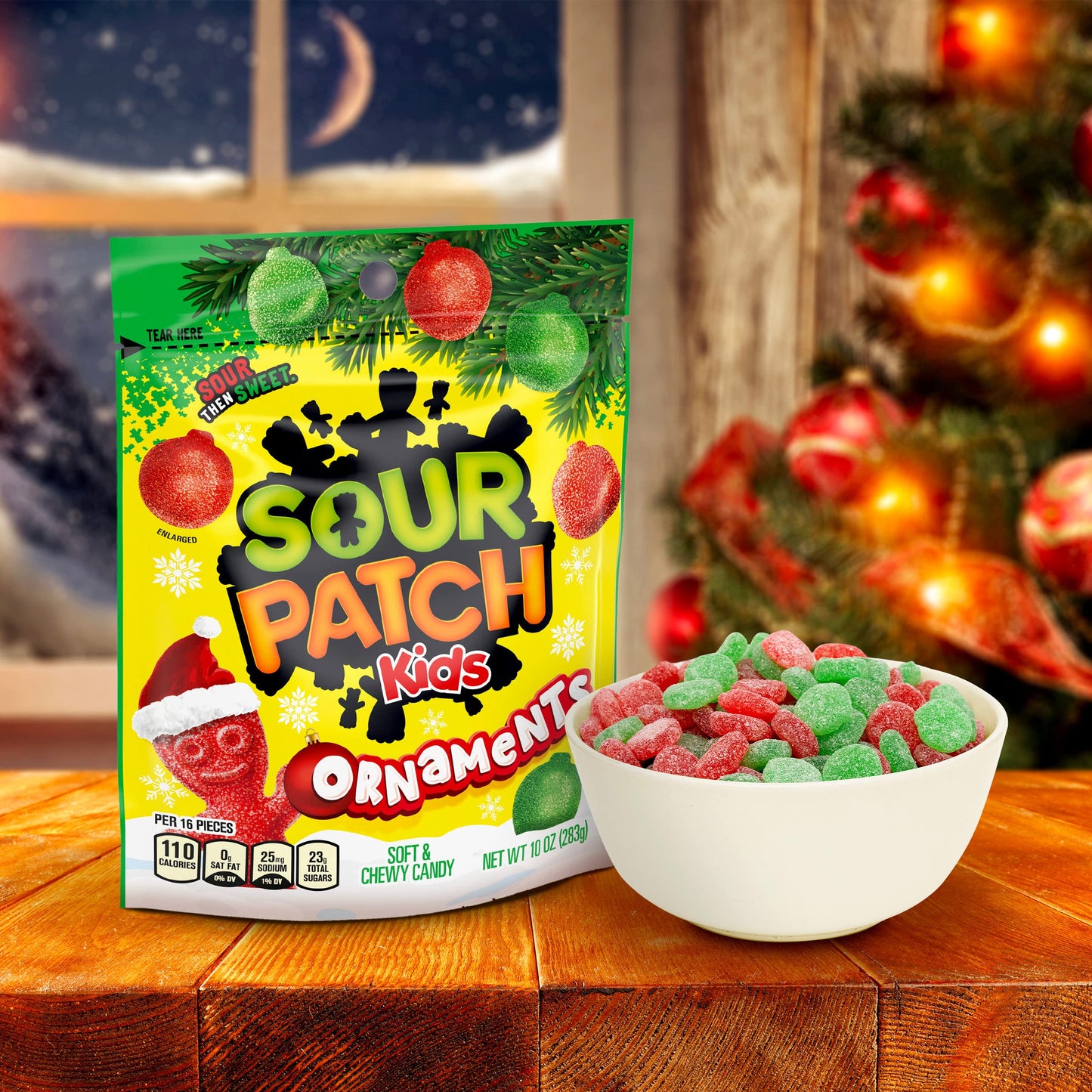 SOUR PATCH KIDS Ornaments Soft & Chewy Holiday Candy, 10 oz