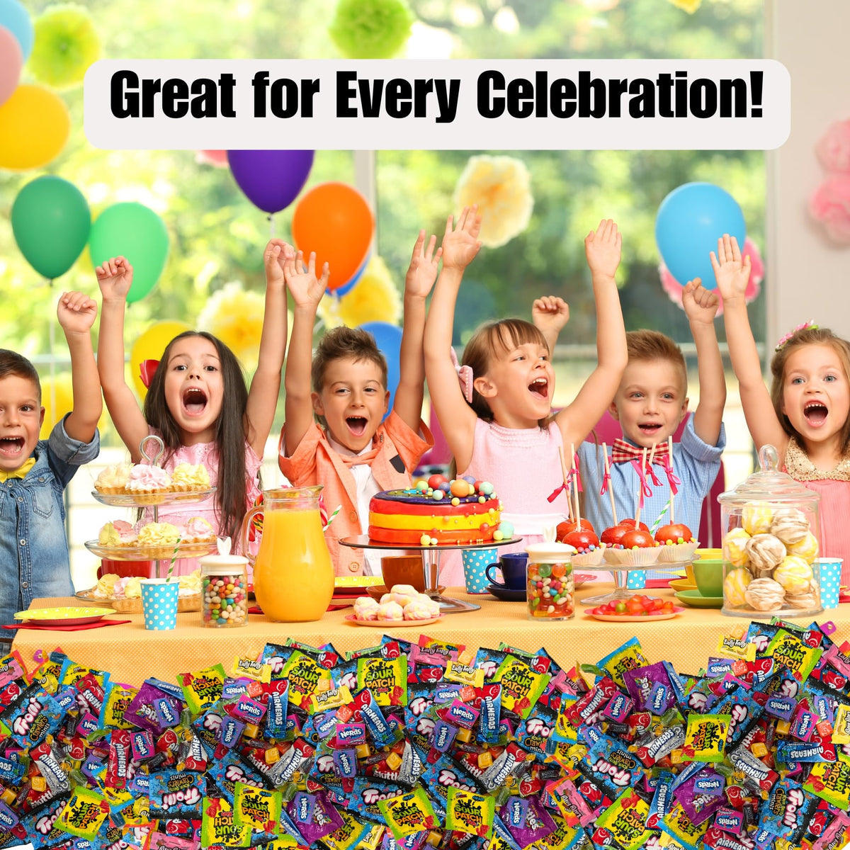 CandyBoxed Bulk Candy Variety Mix - 4 LB Family Size - Assorted Individually Wrapped Candies, Gummies, Sour, Hard & Chewy - Sealed Fresh for Party