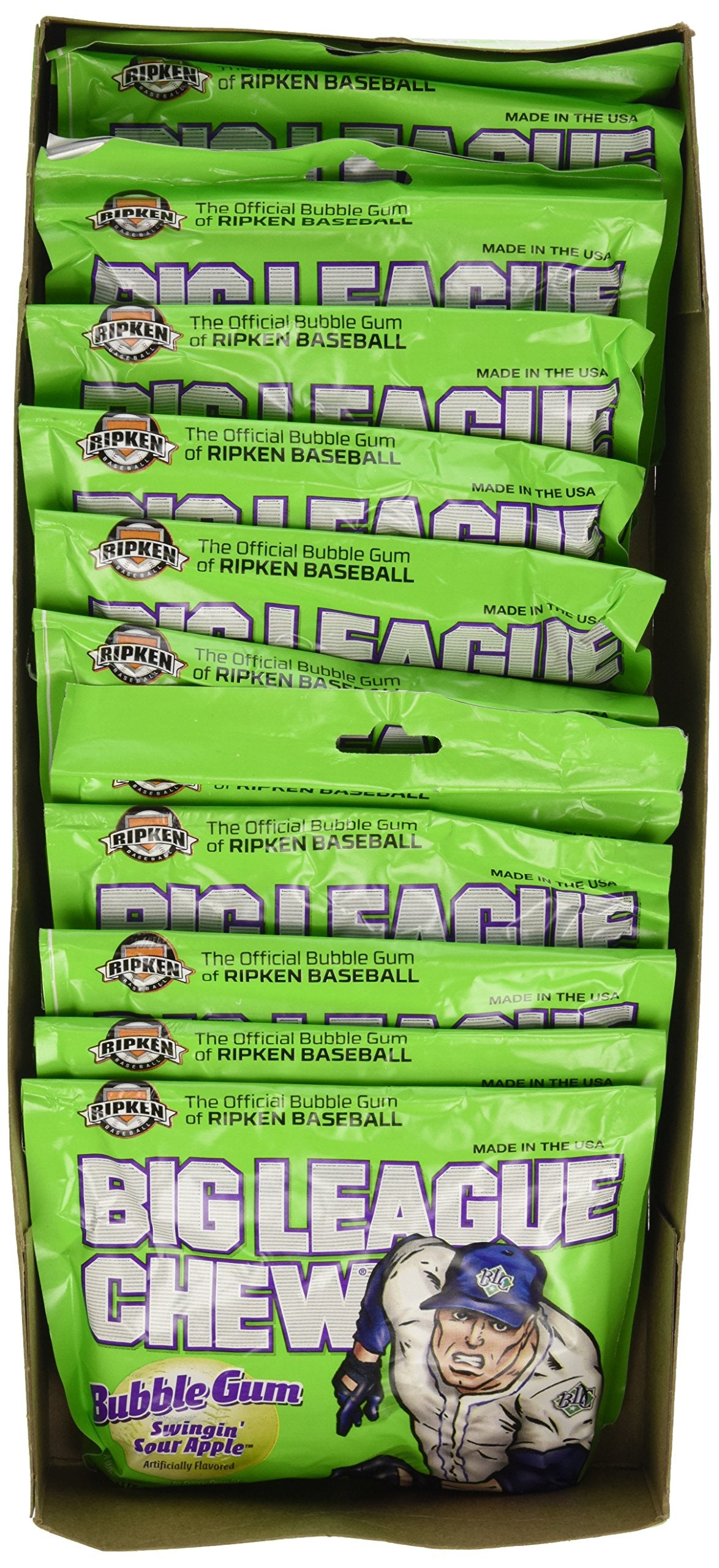 Big League Chew Sour Apple, 12 Count
