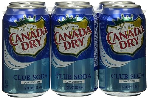 Canada Dry Club Soda, Low Sodium, 6pk, 12 oz