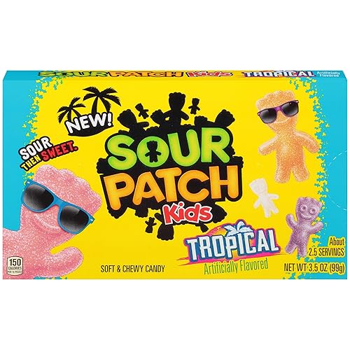 SOUR PATCH KIDS Tropical Soft & Chewy Gummy Candy, 3.5 oz